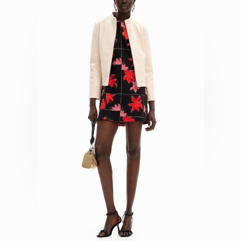 Desigual Mini Pinafore Sleeveless Dress Floral